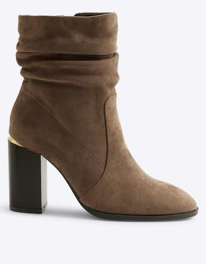 Wide Fit Slouch Ankle Boot - Light Grey