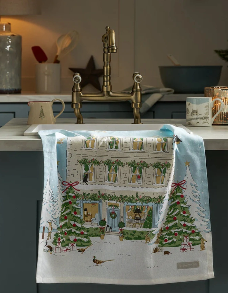 Christmas House Tea Towel