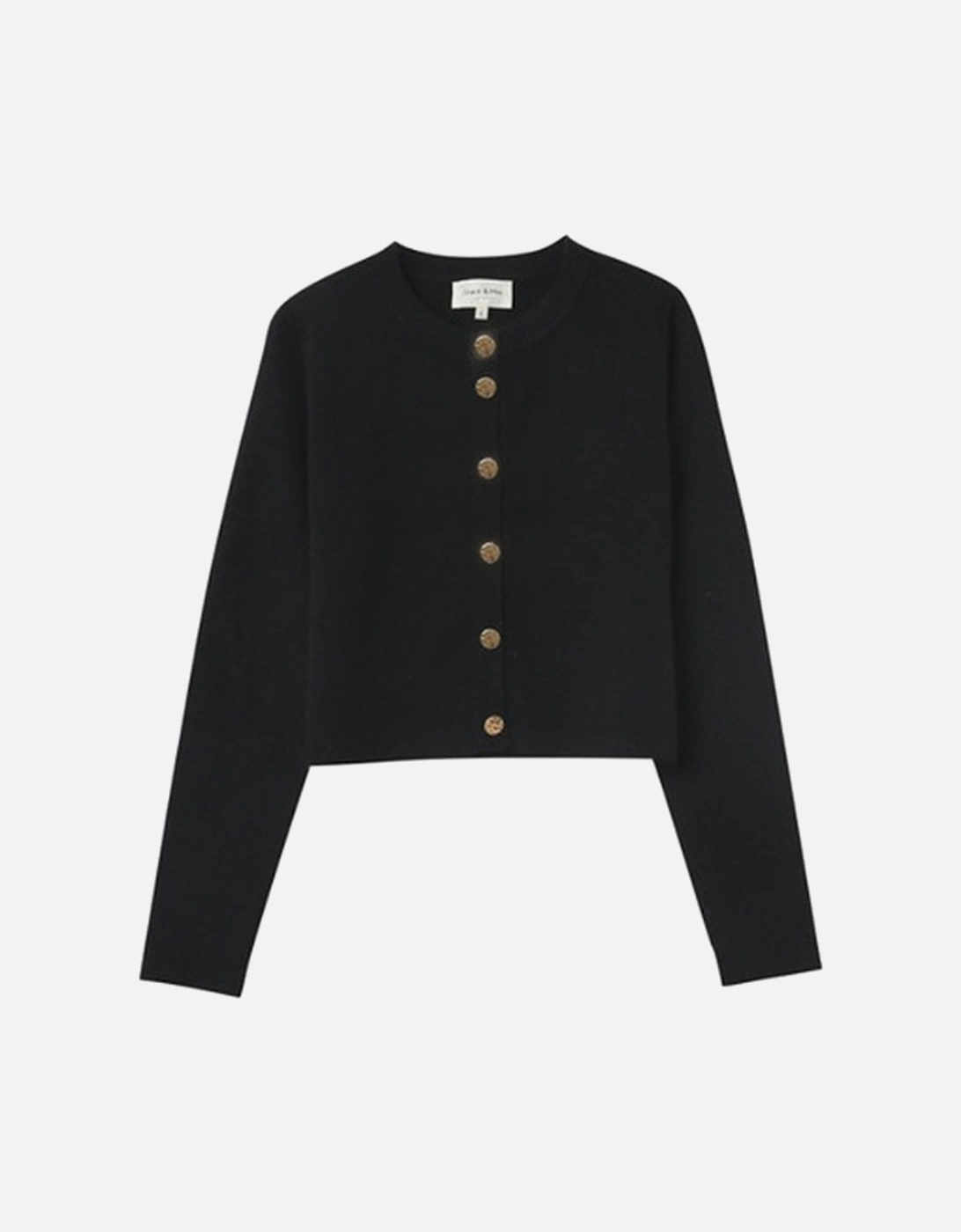 Grace & Mila Nabel Long Sleeve Cardigan with Buttons Noir