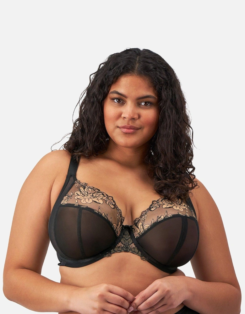 Teagan Underwired Plunge Bra - Black