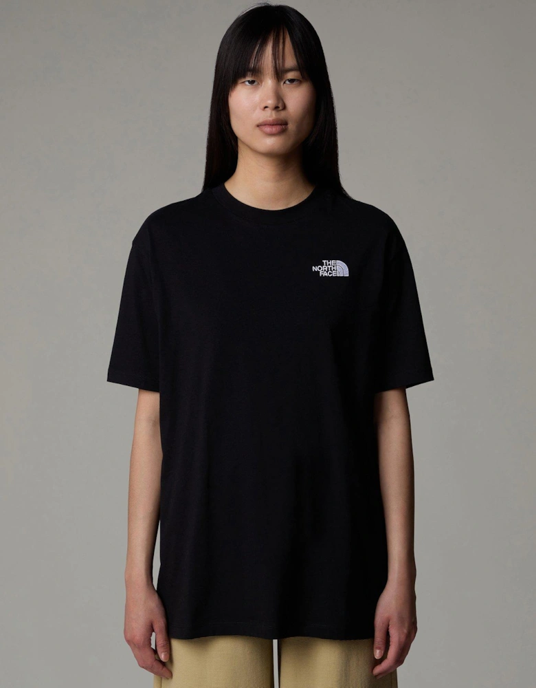 Womens Short Sleeve Essential Oversize T-shirt - Black