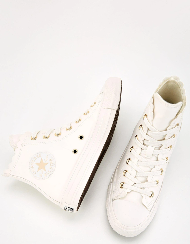 Womens Hi Top Trainers - White