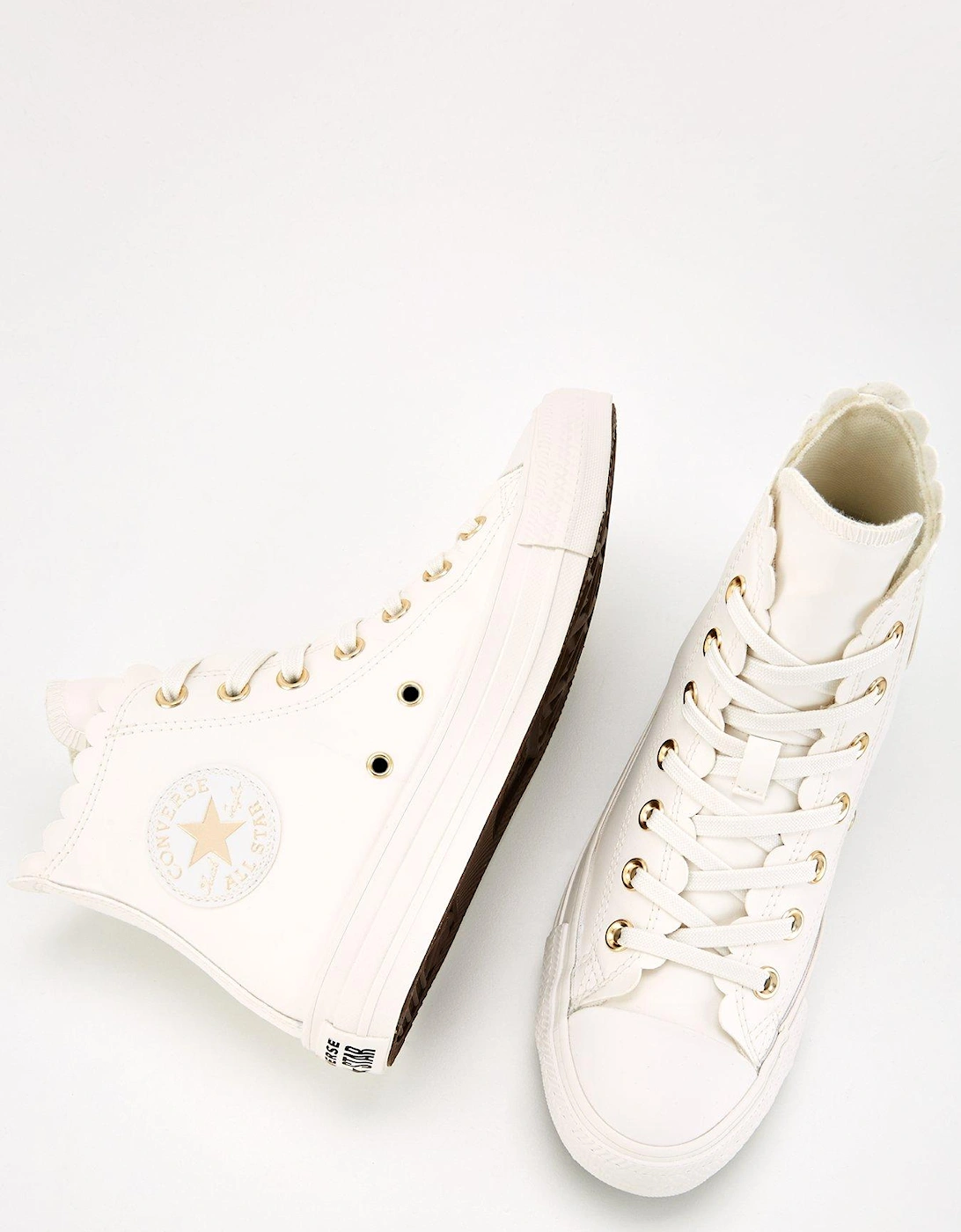 Womens Hi Top Trainers - White