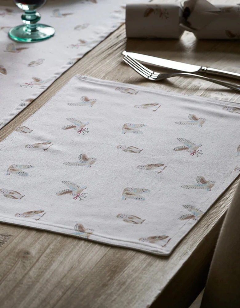 Snowy Owls Washable Placemats (Set of 2)