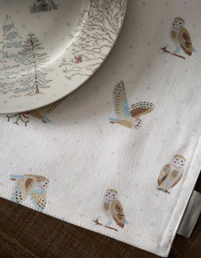 Snowy Owls Washable Placemats (Set of 2)