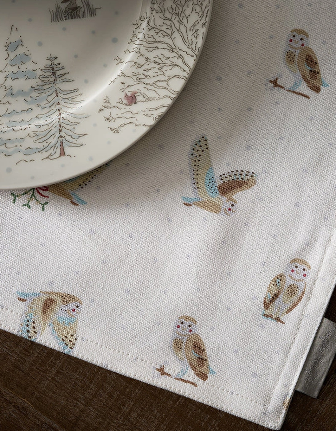 Snowy Owls Washable Placemats (Set of 2)