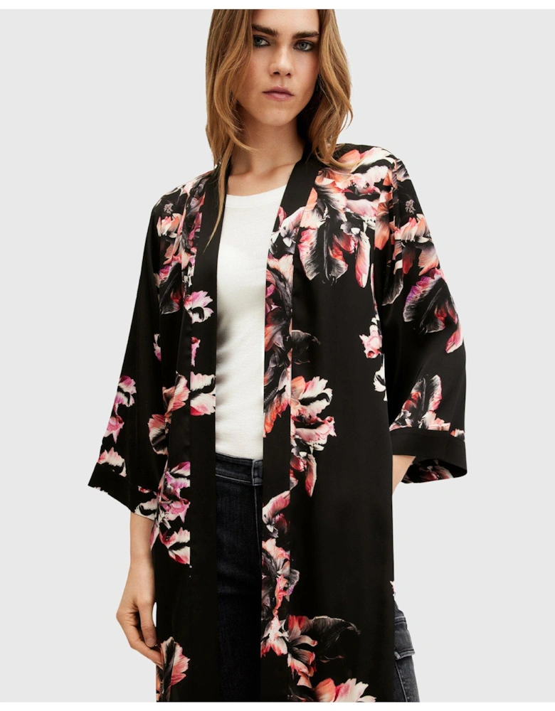 Carine Kimono - Black/Pink