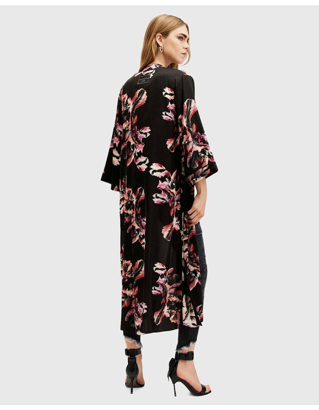 Carine Kimono - Black/Pink