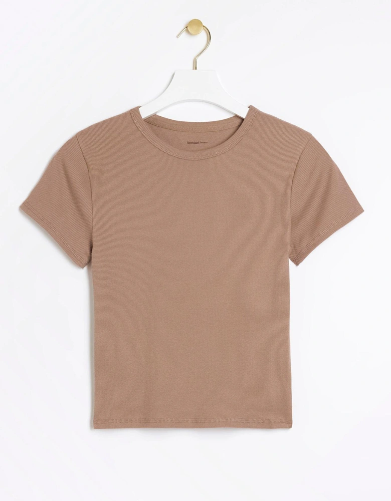 Ribbed Baby Tee - Light Brown