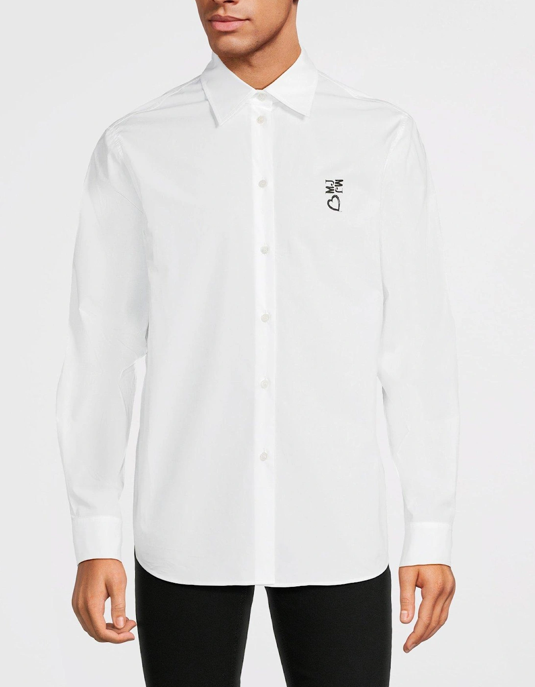 Logo Long Sleeve Button Down Shirt - White, 7 of 6