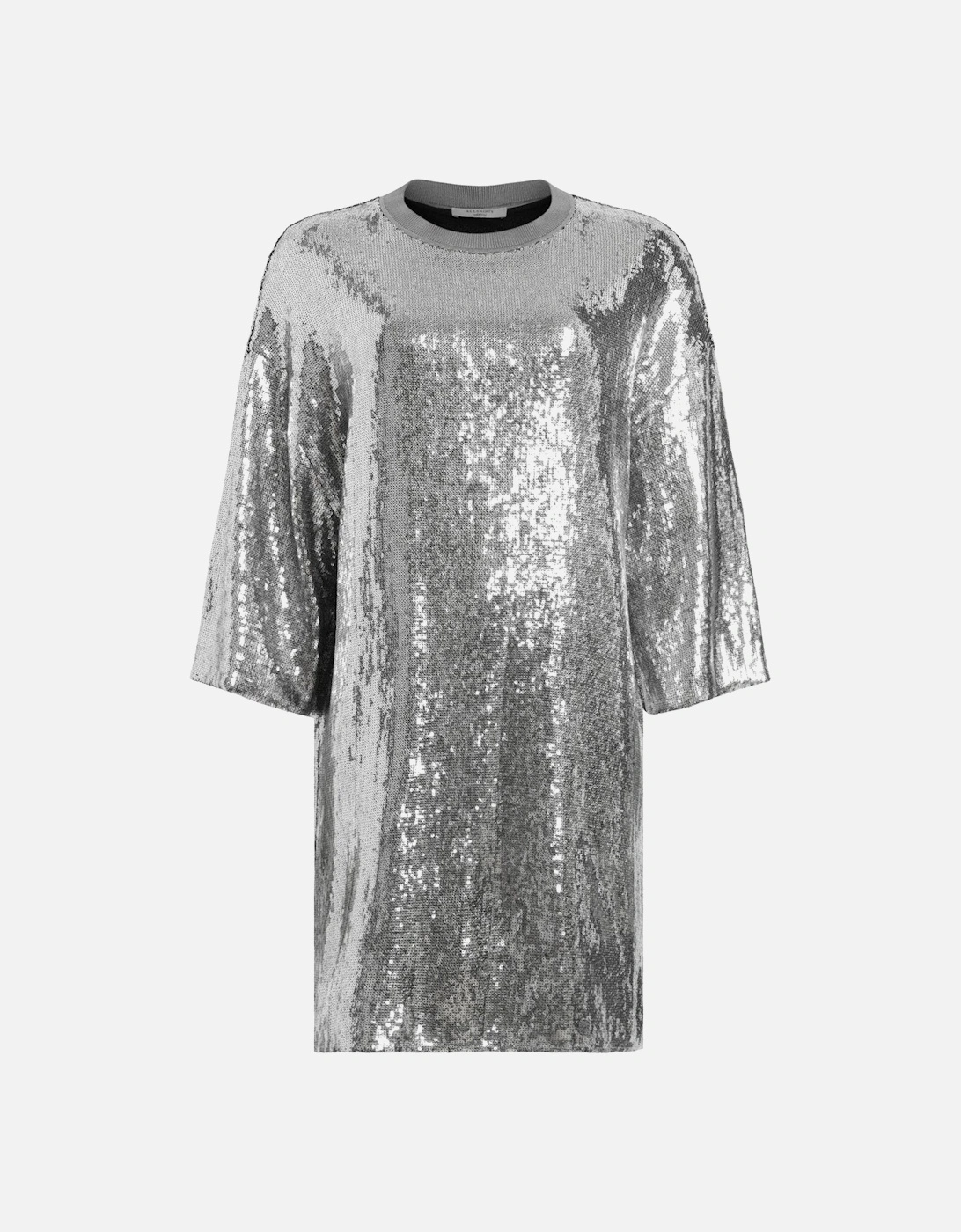 Opal Sequin Logo Dress - Silver