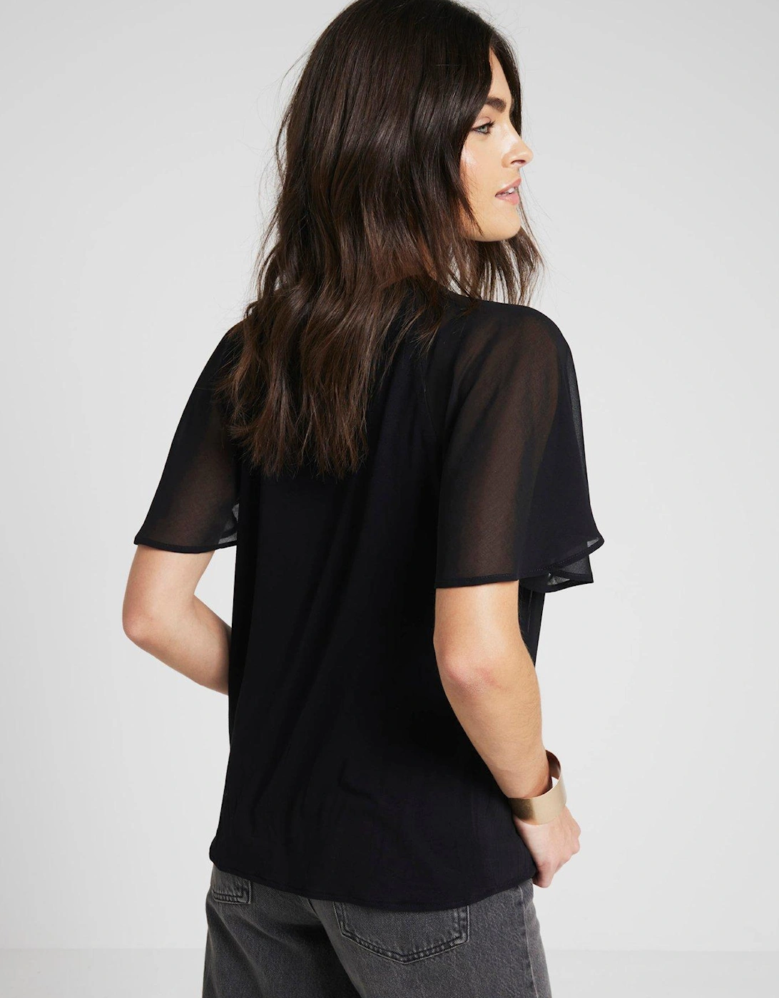 Hybrid Pleated T-Shirt - Black