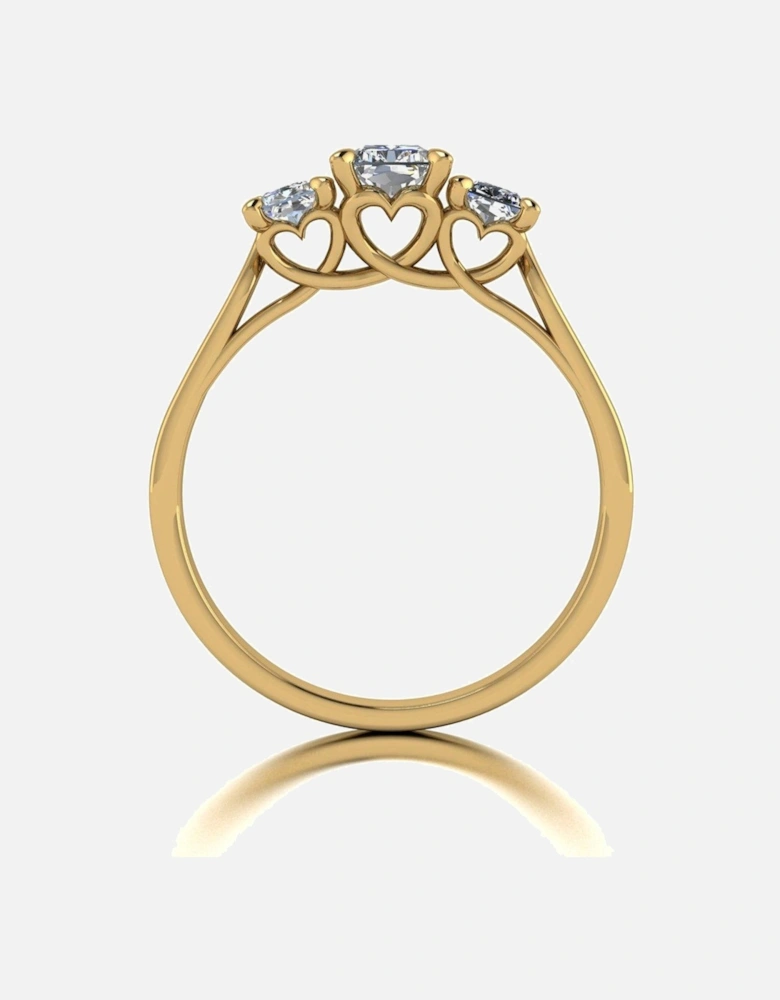 Lady Lynsey L 'Amour 9ct Gold 1.35ct Total Radiant Cut Trilogy Ring