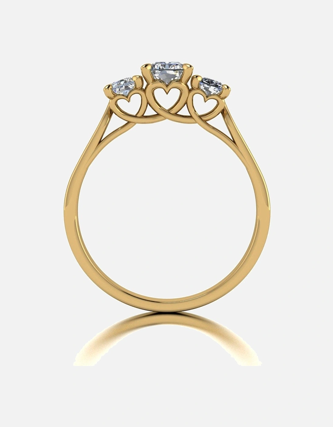 Lady Lynsey L 'Amour 9ct Gold 1.35ct Total Radiant Cut Trilogy Ring