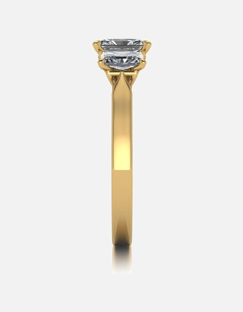 Lady Lynsey L 'Amour 9ct Gold 1.35ct Total Radiant Cut Trilogy Ring