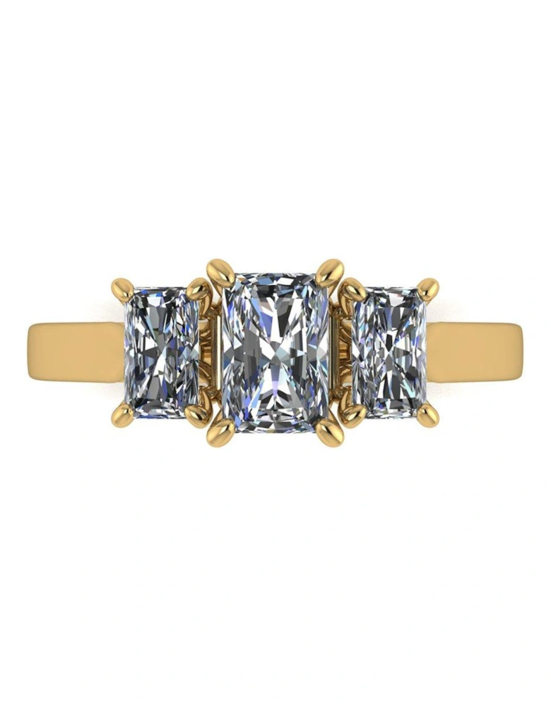 Lady Lynsey L 'Amour 9ct Gold 1.35ct Total Radiant Cut Trilogy Ring