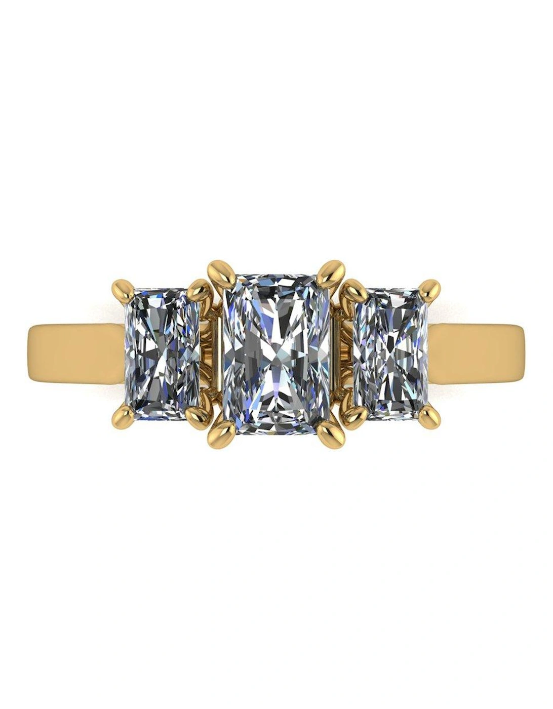 Lady Lynsey L 'Amour 9ct Gold 1.35ct Total Radiant Cut Trilogy Ring