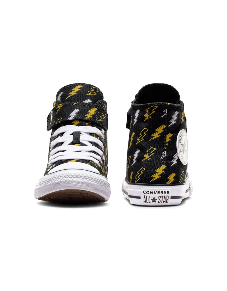 Kids Girls Bolts Canvas Hi Trainers - Black