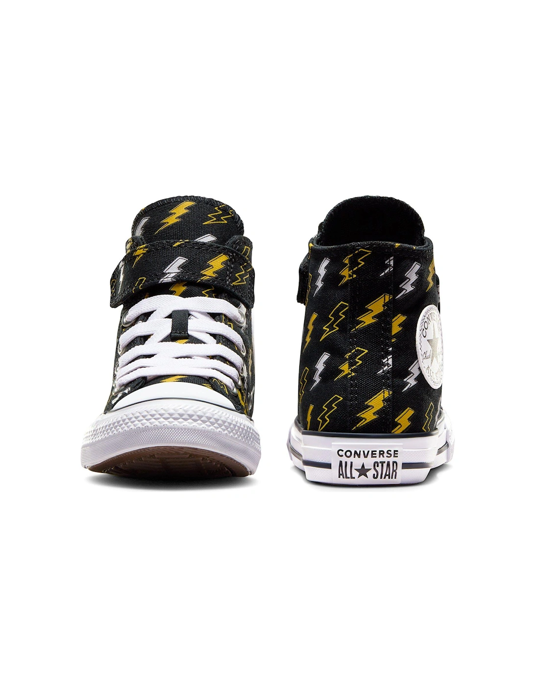 Kids Girls Bolts Canvas Hi Trainers - Black