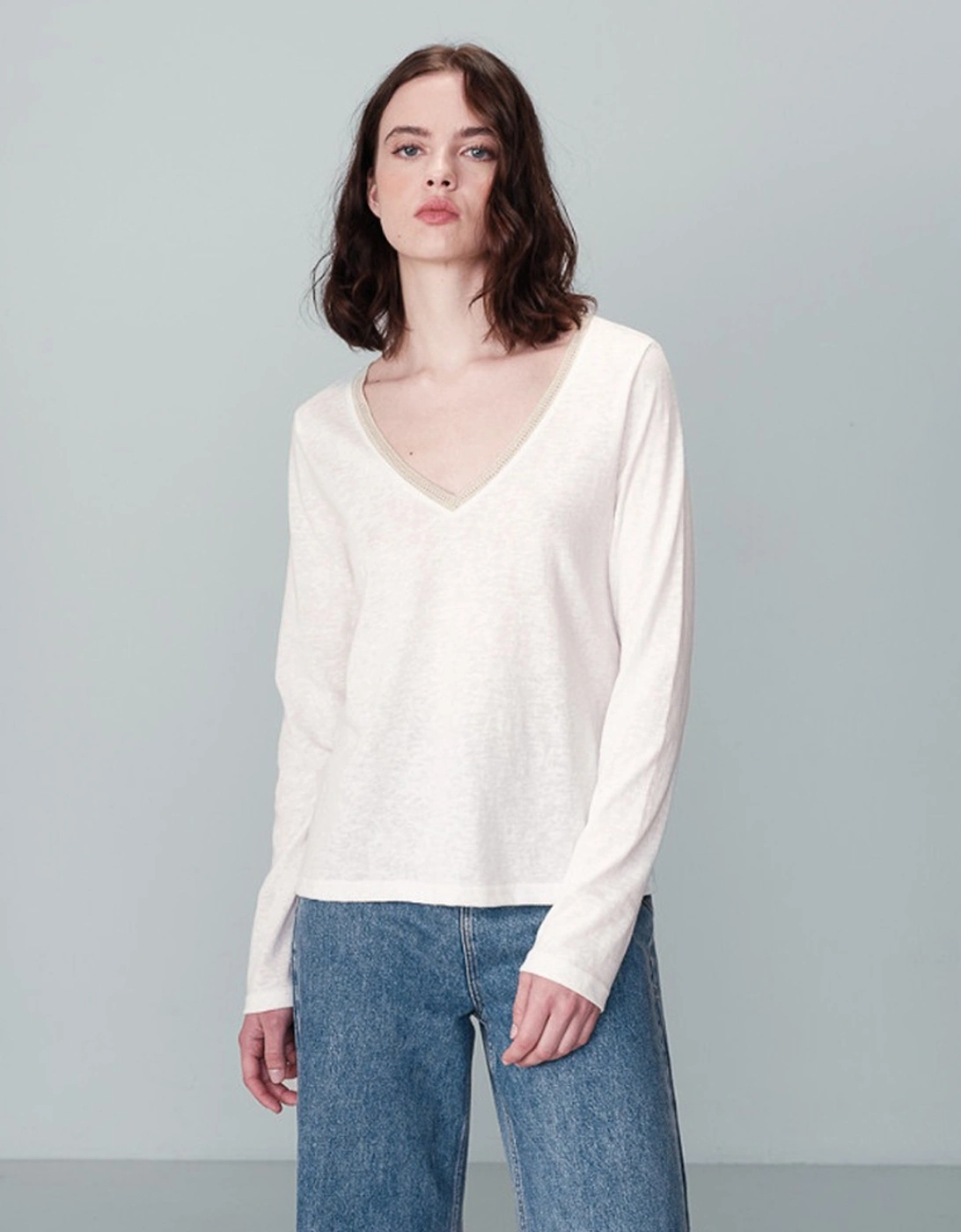 Grace & Mila Nisi Long Sleeve T-Shirt Ecru, 6 of 5