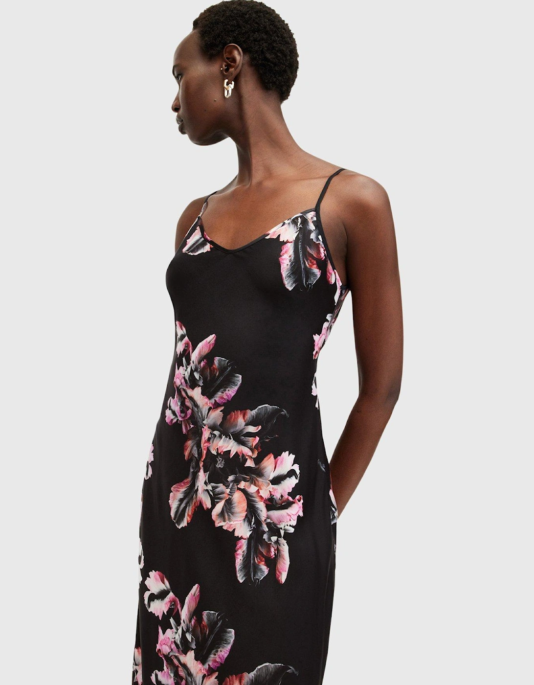 Bryony Maxi Dress - Black/Pink