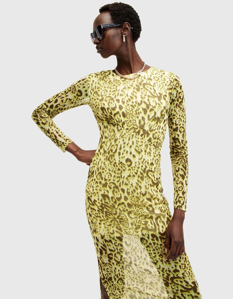 Edana Lepo Midi Dress - Lime Green