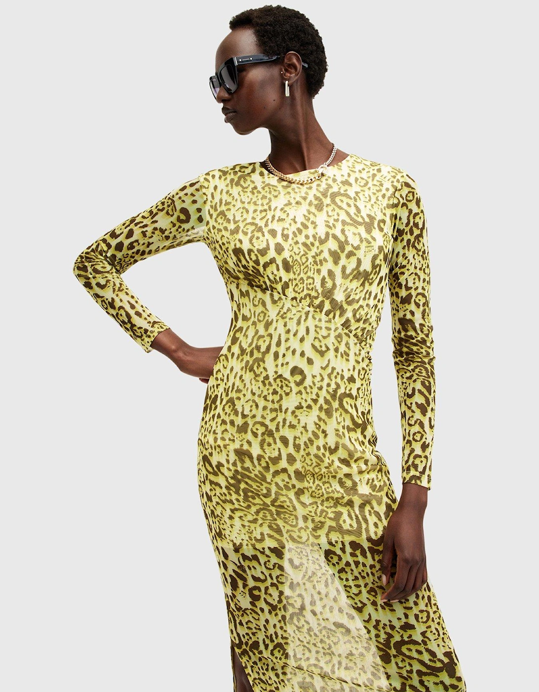 Edana Lepo Midi Dress - Lime Green