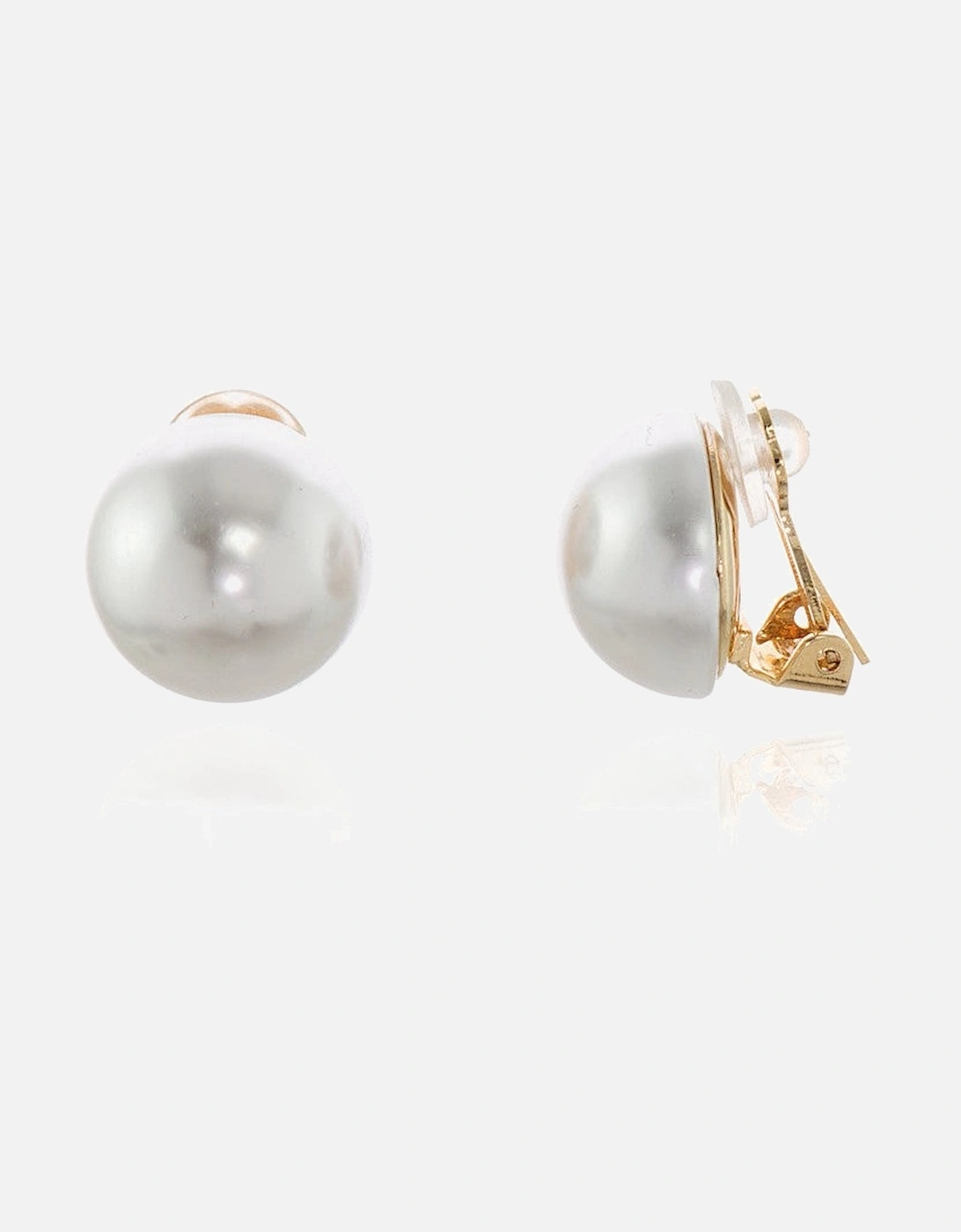 Bibi 18mm Pearl Gold Clip On Earrings, 7 of 6