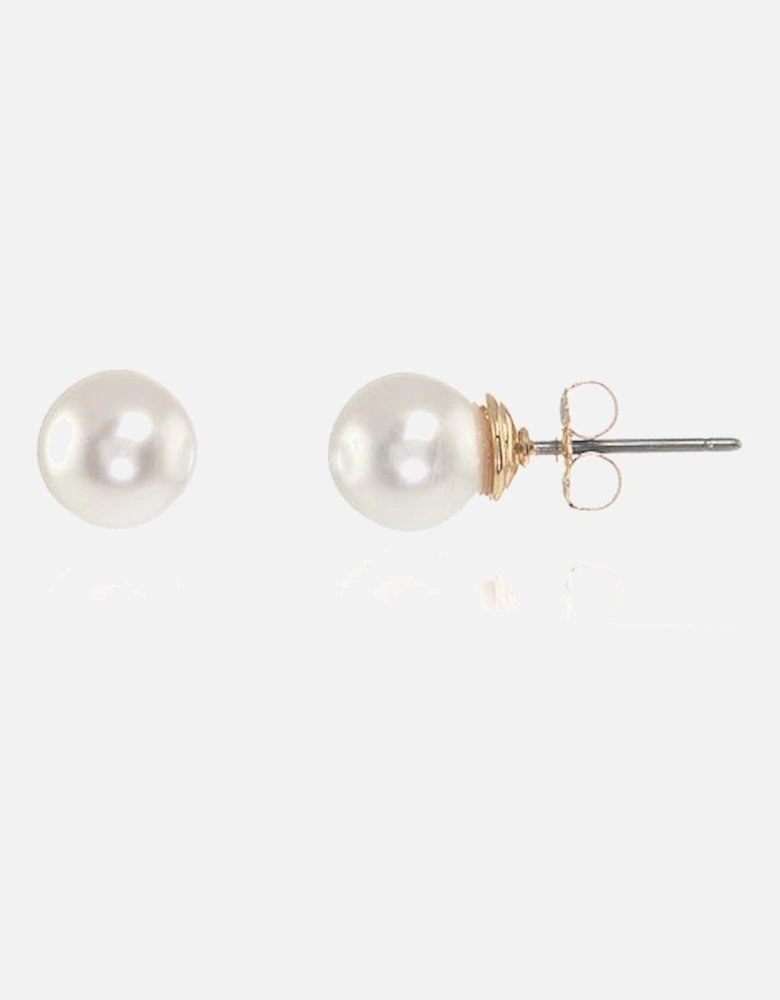 Mac 8 White Pearl Earrings