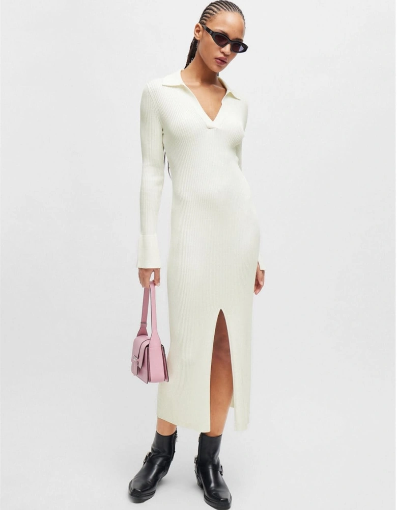 Sharren Front-Slit Polo Dress