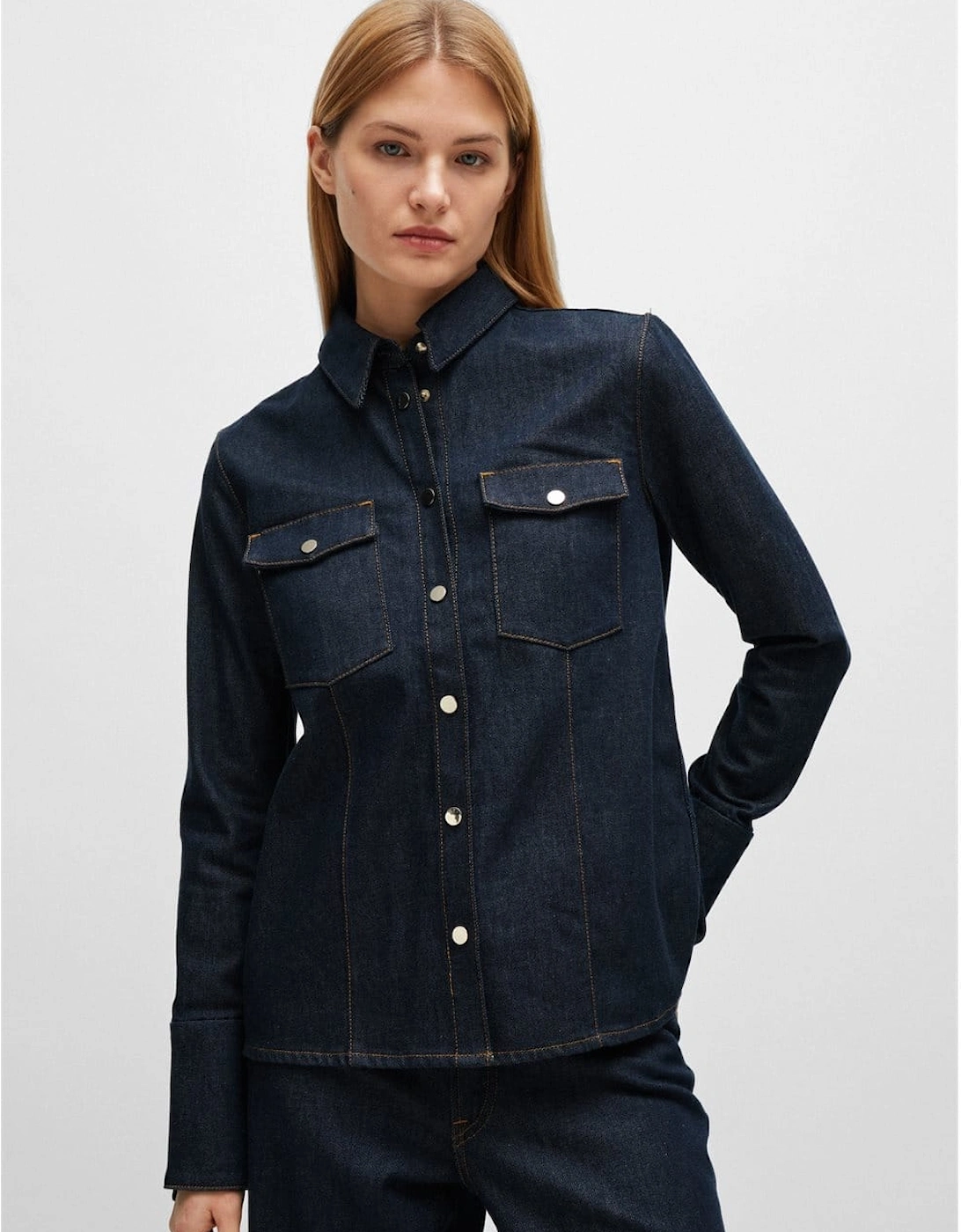 Stretch-Cotton Denim Shirt