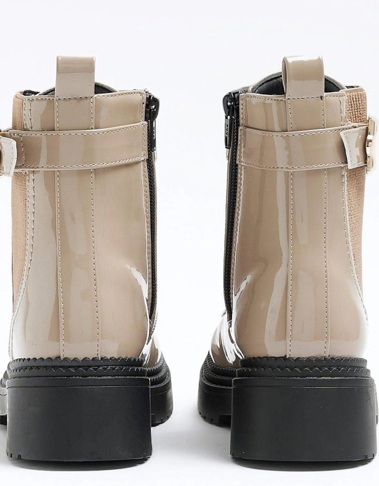 Lace Up Buckle Boot - Natural