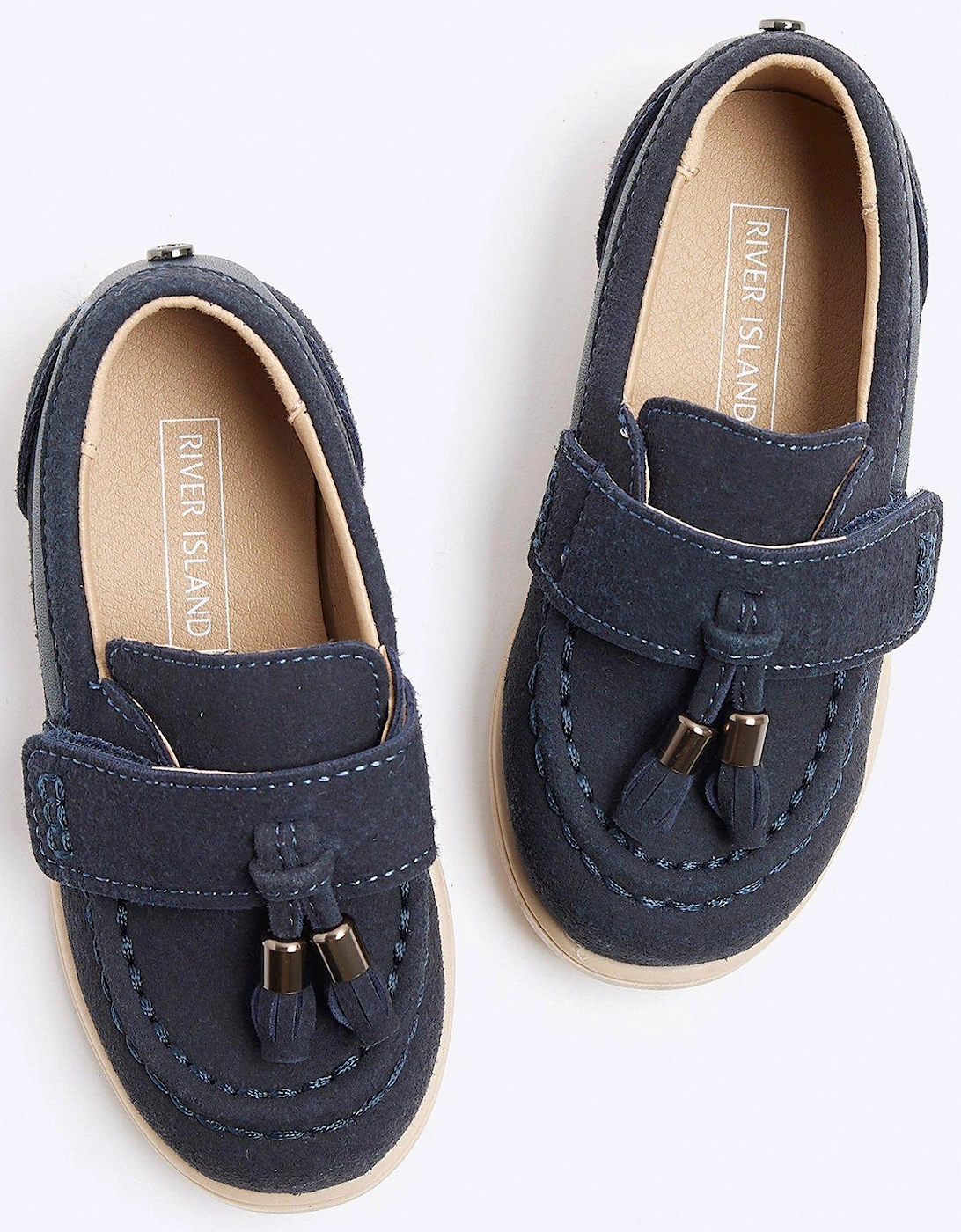Mini Boys Suedette Tassel Loafers - Navy