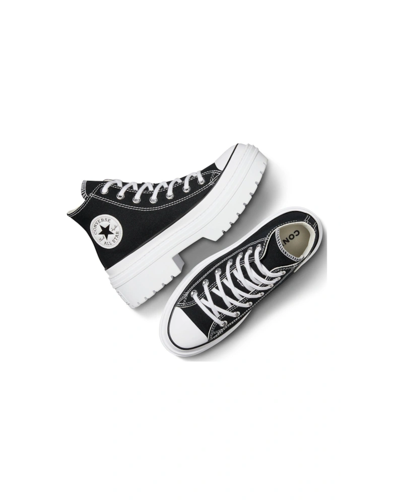 Womens Canvas Lugged Heel - Black/White