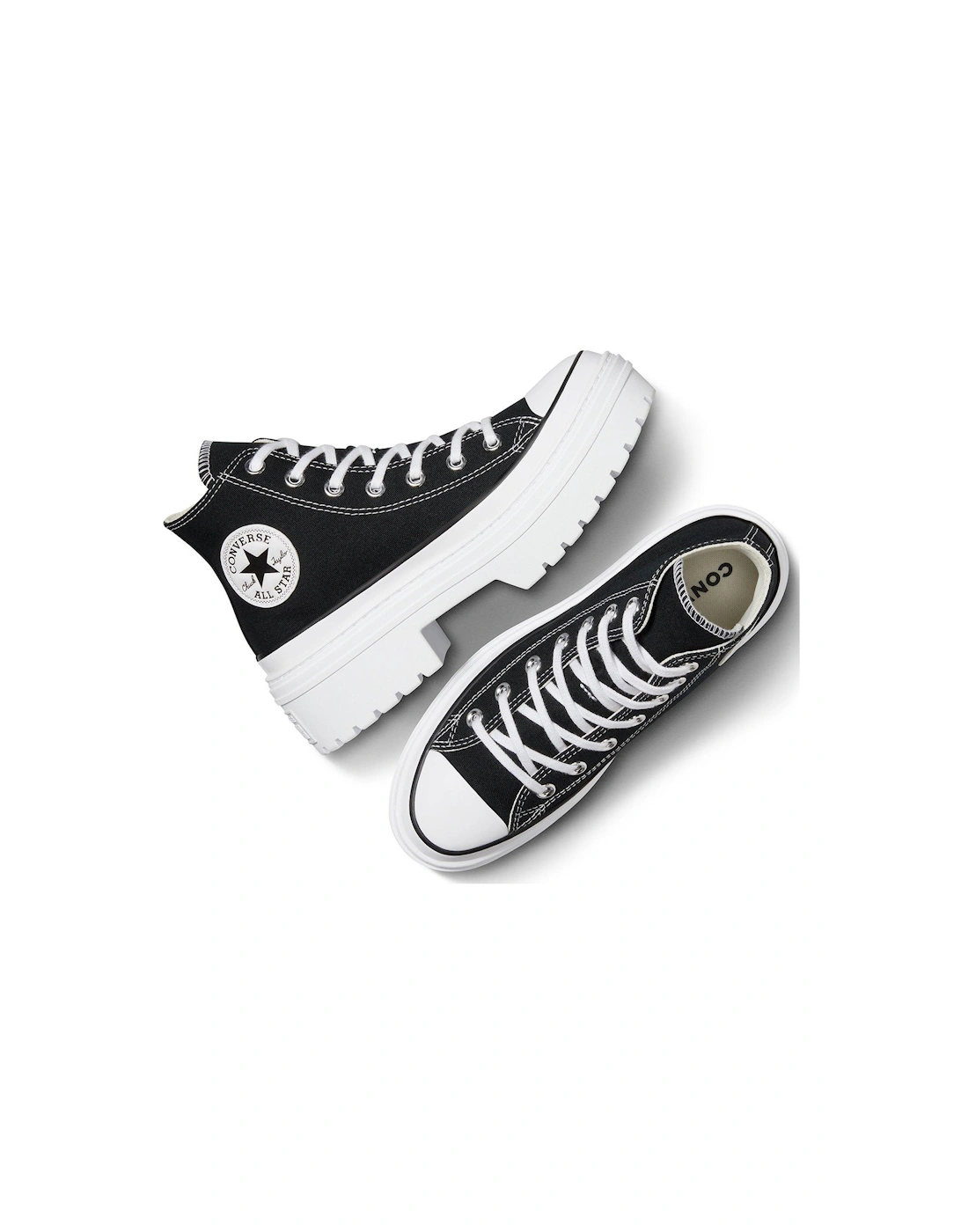 Womens Canvas Lugged Heel - Black/White