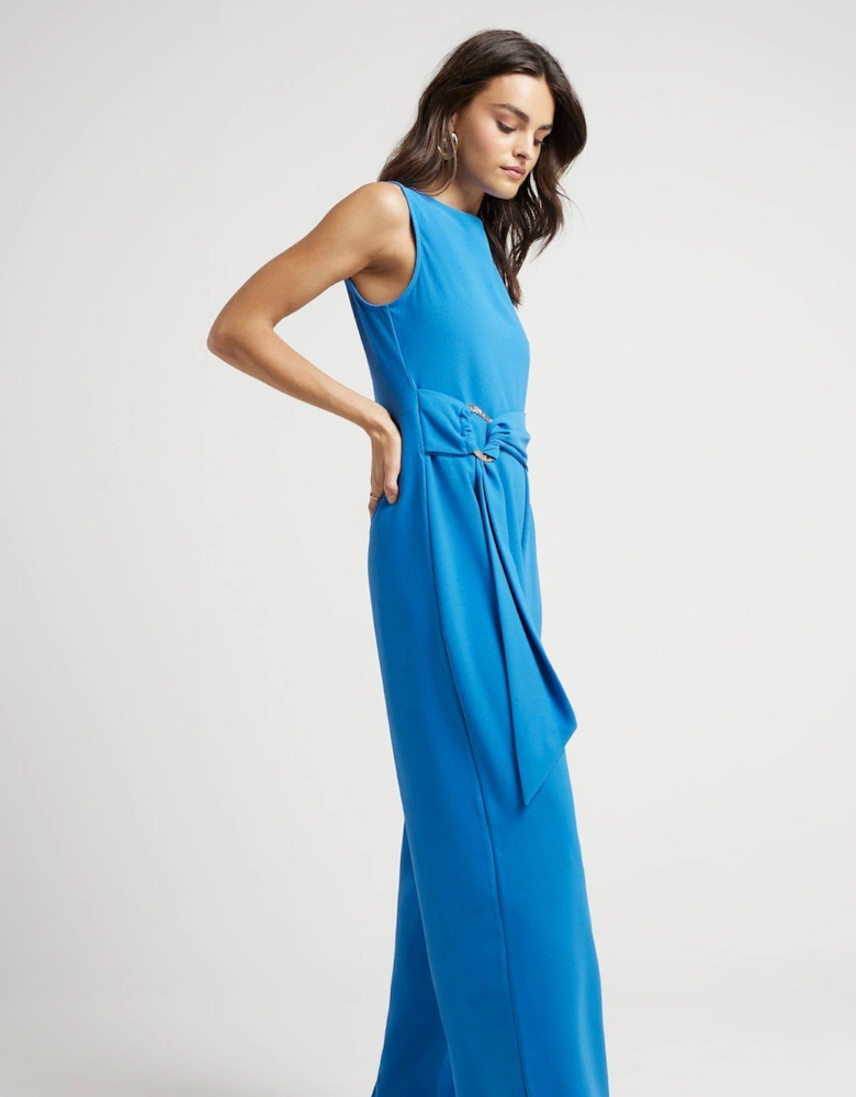 Belted Snitch Waist Jumpsuit - Blue