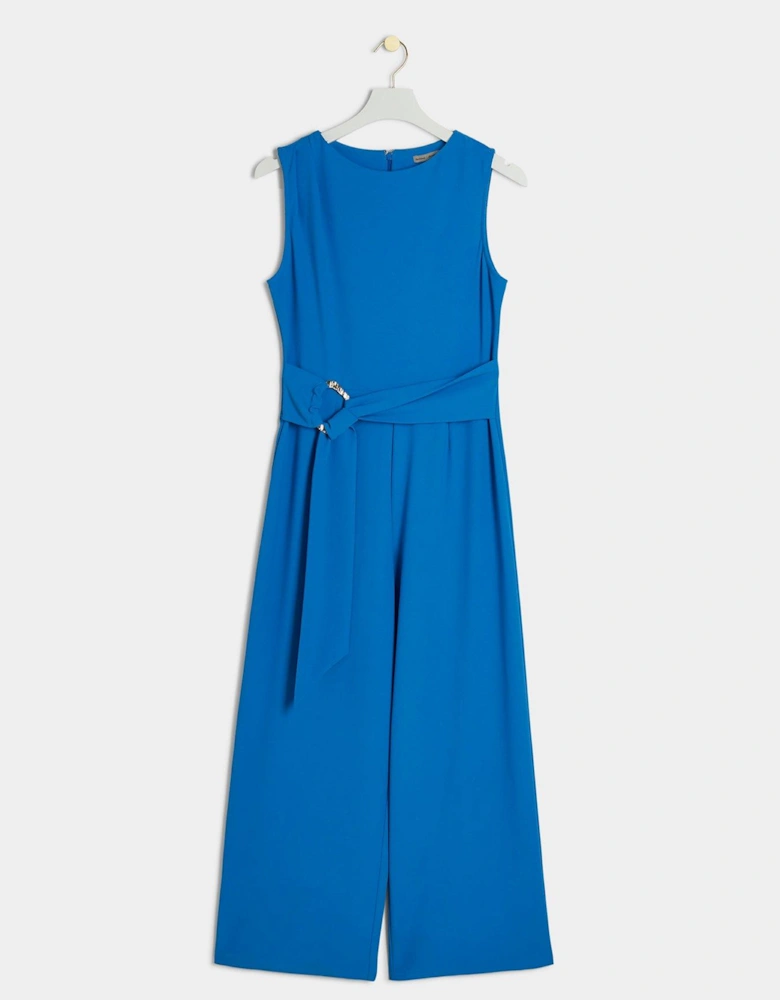 Belted Snitch Waist Jumpsuit - Blue