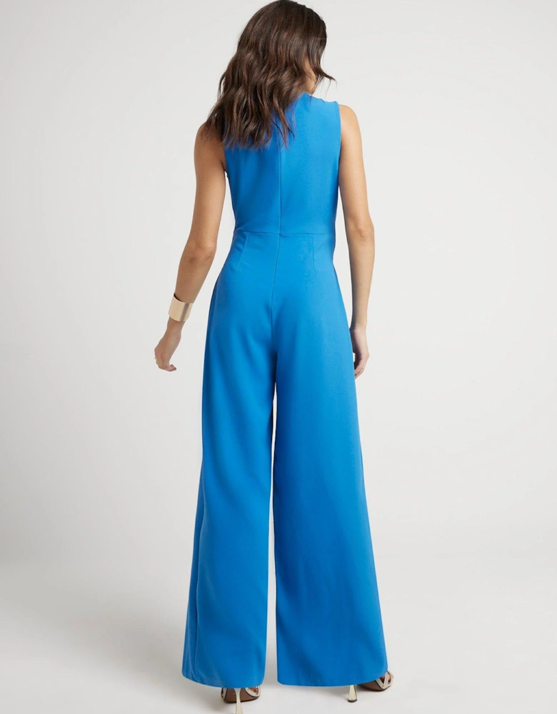 Belted Snitch Waist Jumpsuit - Blue