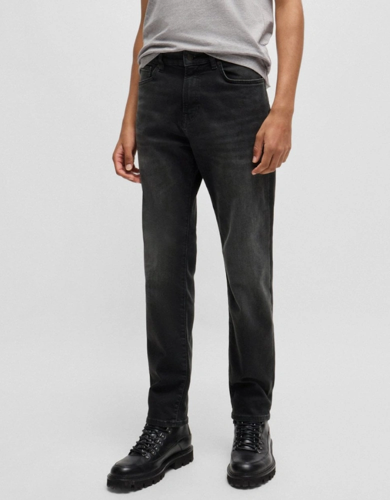 BOSS Orange Maine Regular-Fit Jeans in Black Soft-Motion Denim