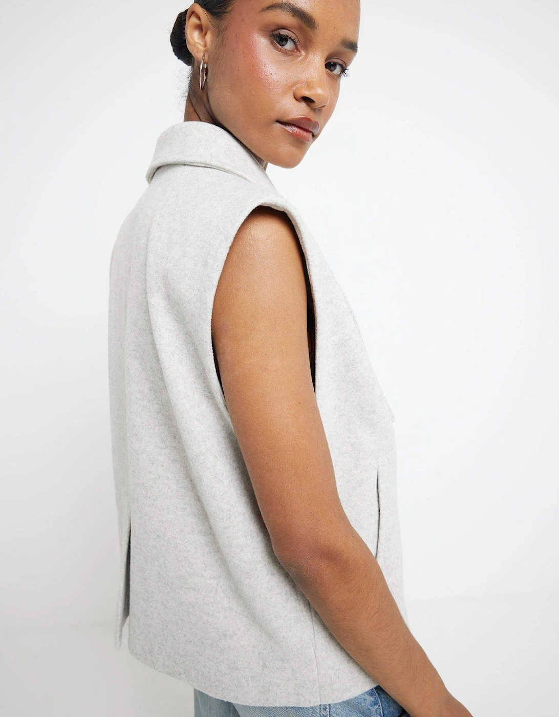 Sleeveless Jacket - Grey