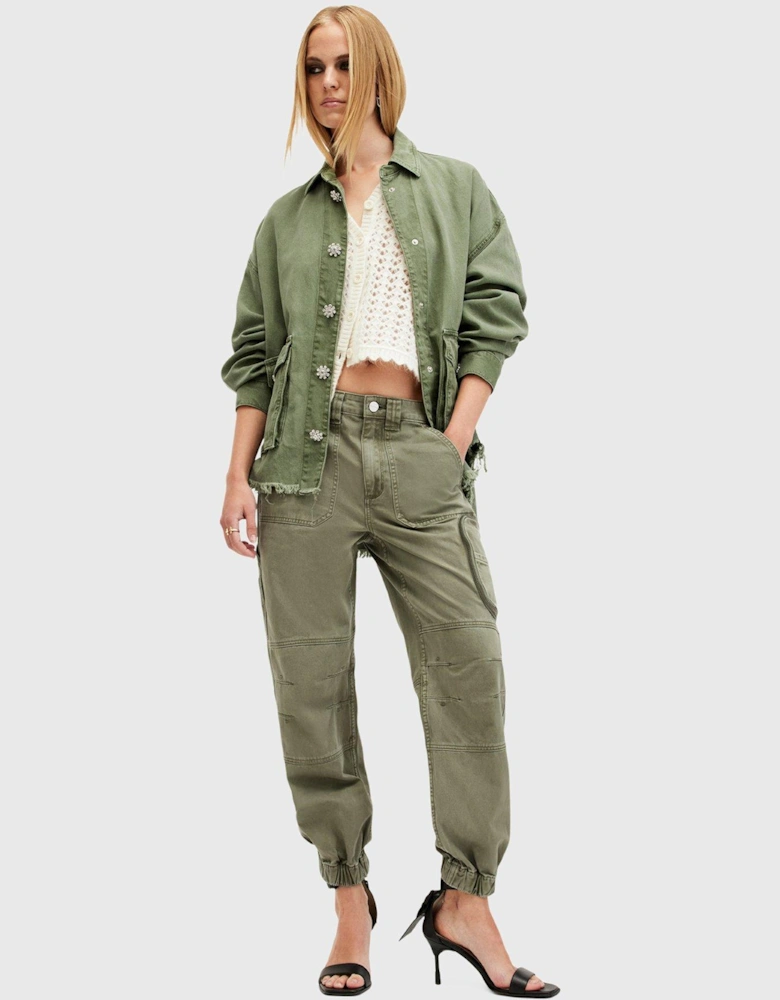 Florence Cargo Jogger Trousers - Green