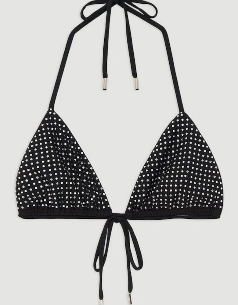 Embellished Triangle Bikini Top