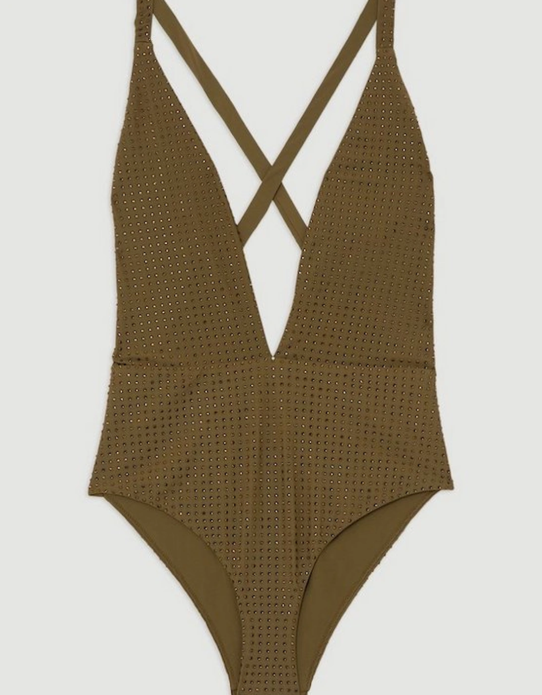 Embellished Plunge Swimsuit