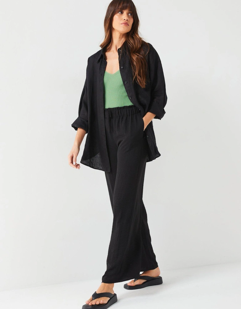 Elasticated Waist Trousers - Black