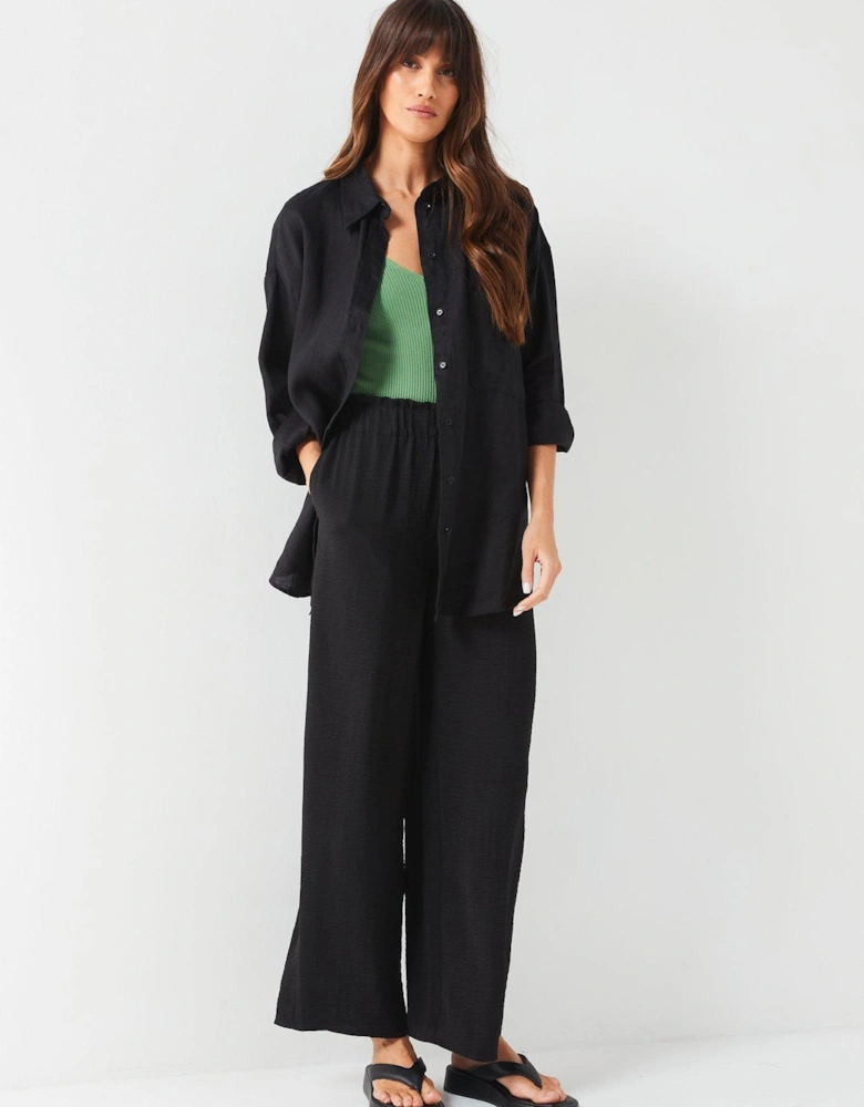 Elasticated Waist Trousers - Black