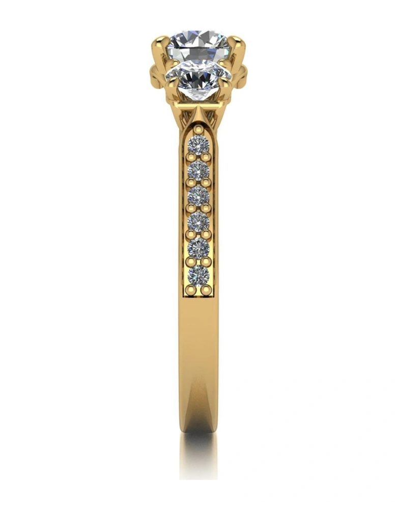 Lady Lynsey L'Amour 9ct Gold 1.40ct Total Trilogy Ring