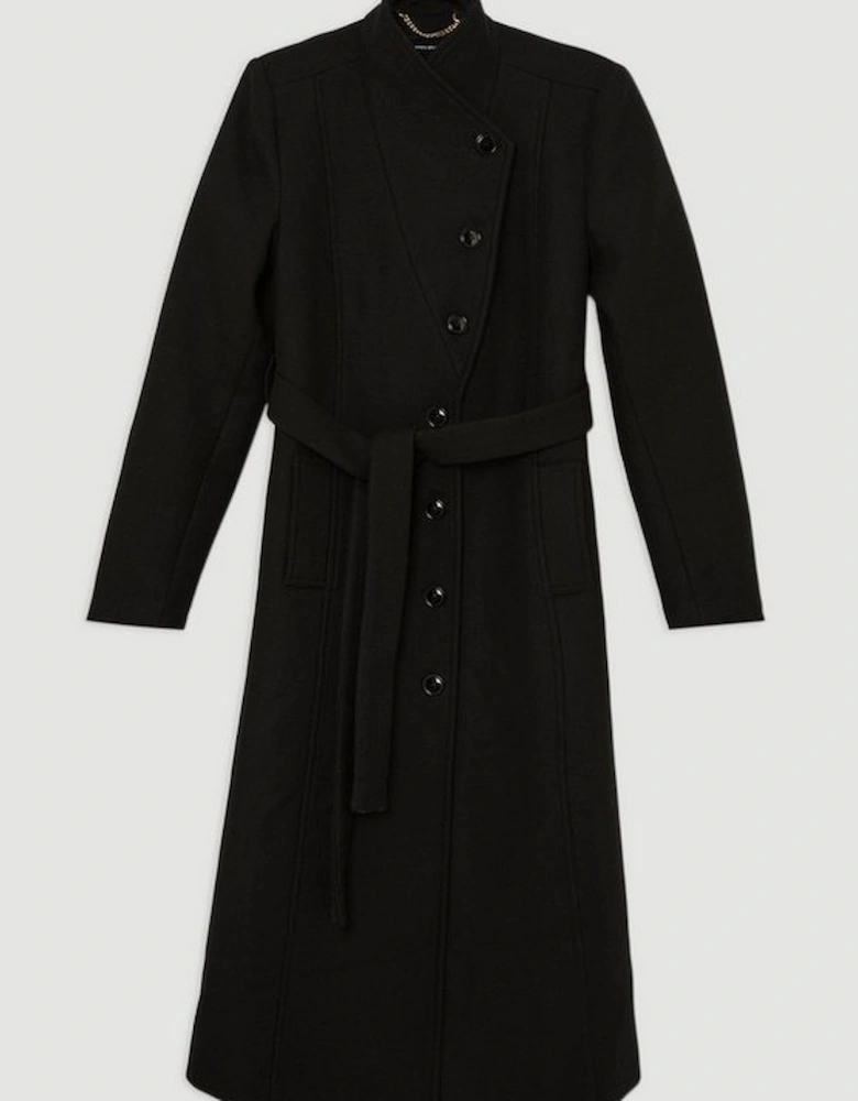 Italian Wool Blend Investment Notch Neck Midi Coat