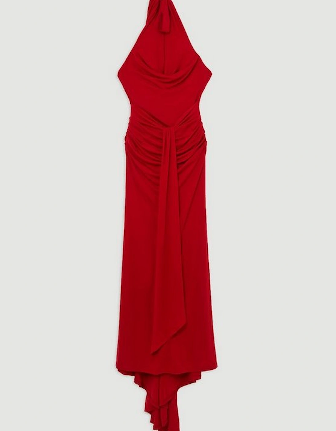 Premium Viscose Jersey Crepe Cowl Neck Maxi Dress