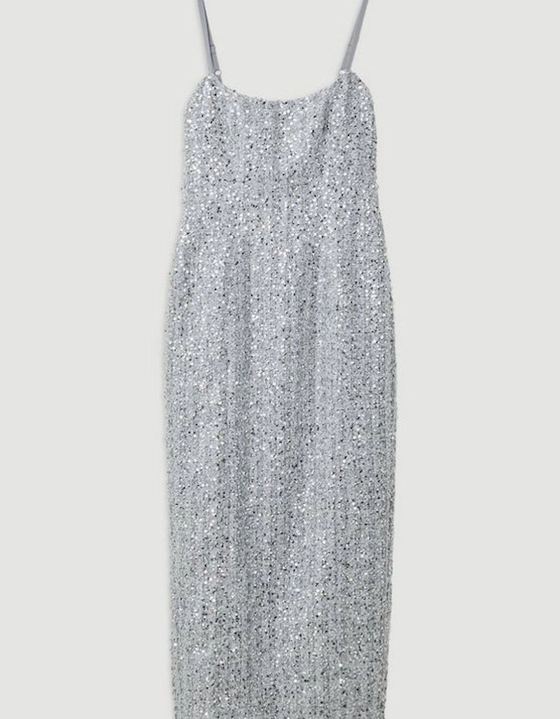 Sequin Metallic Boucle Tailored Maxi Dress