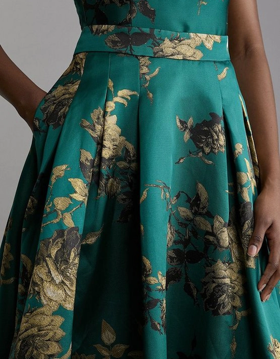 Tall Floral Print Woven Midi Skirt